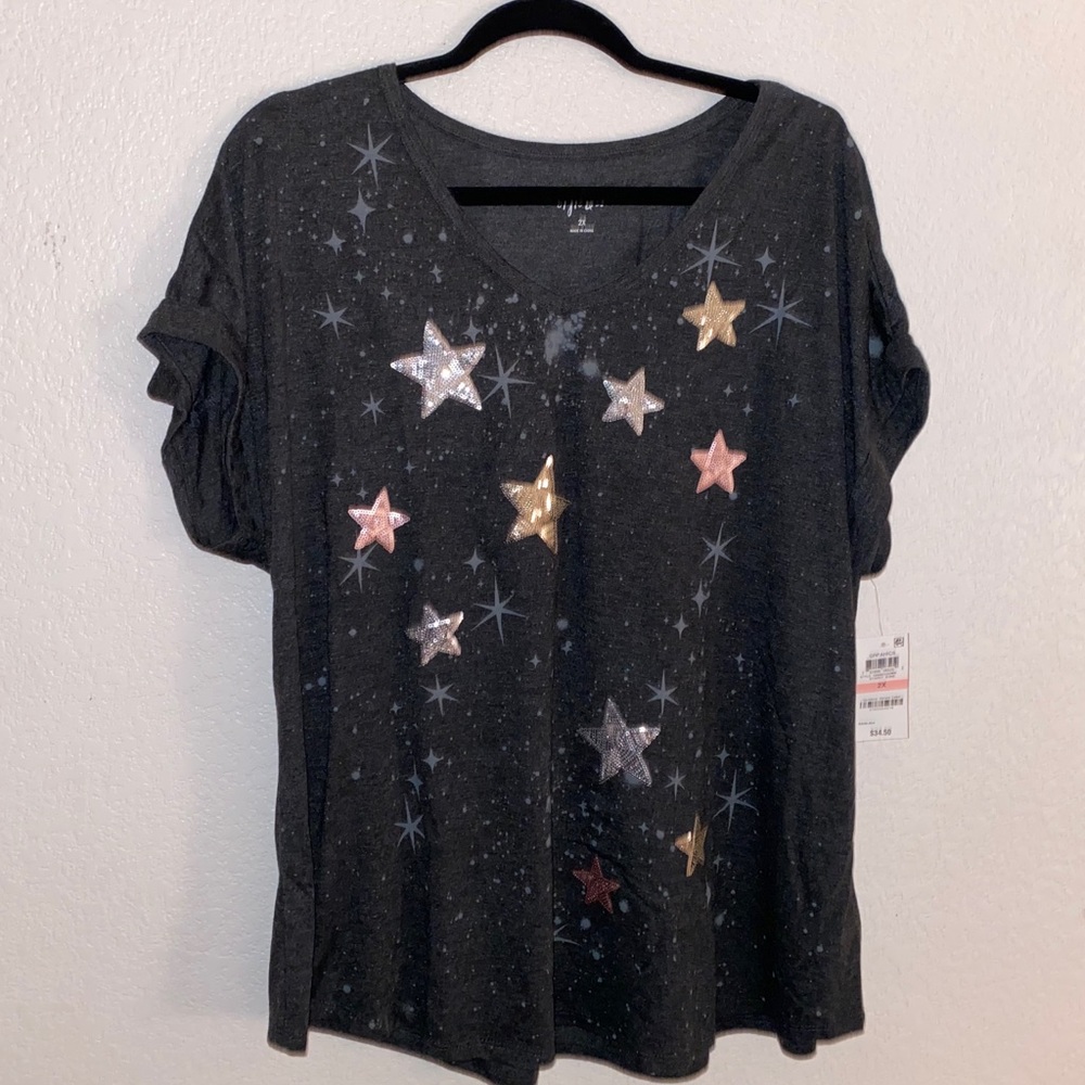 Style & Co Plus Size Starry Shine Shirt